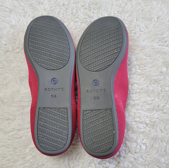 Rothy's Red Ballet Flats with Minimalist Design - Picture 6 of 8